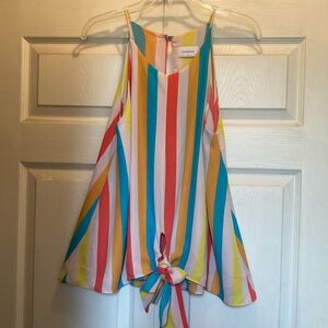Bright and Cheerful Summer top!  Adrienne Brand. Size S. Has a cute sash
